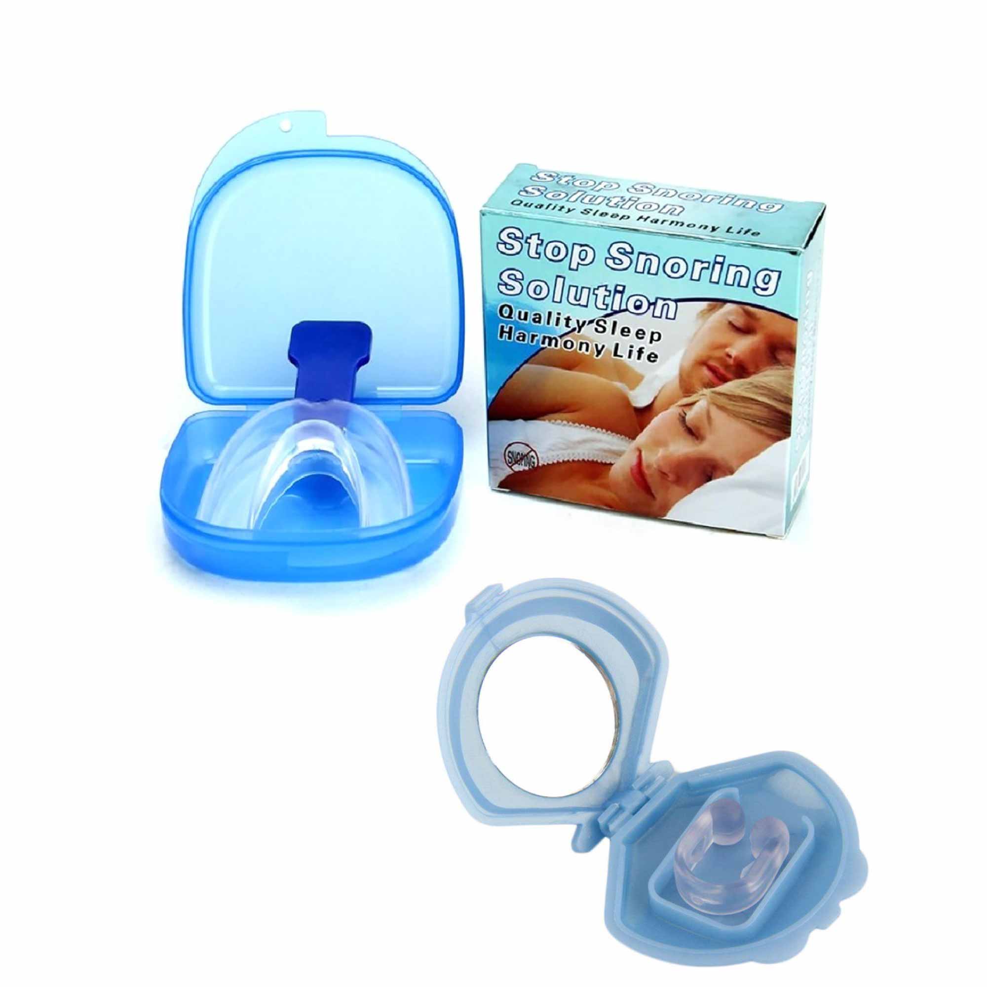 Mouthguard Mouthpiece + Nose Clip Anti Snoring Aid Sleep Breathing Device - NuSea